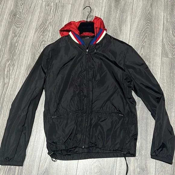 Men's Gucci Box Logo Nylon Windbreaker Jacket